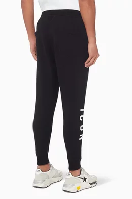 Buy Dsquared2 Black Icon Logo Print Track Pants for Men in UAE