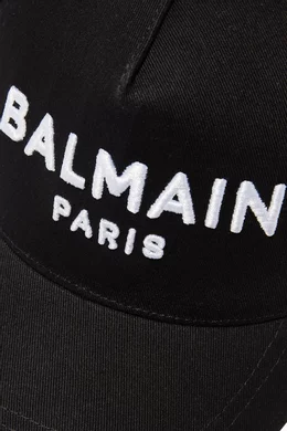Buy Balmain Black Logo Embroidered Canvas Cap for UNISEX in UAE