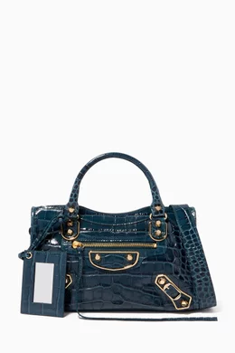 Buy Balenciaga Blue Mini Metallic Edge Shoulder Bag in Shiny