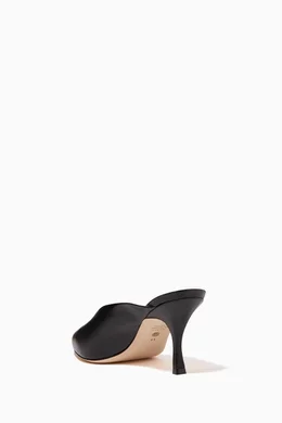 Buy Stuart Weitzman Black Lulah High Cut Leather Mules for Women
