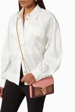 Tabby chain clutch on sale in colorblock signature canvas