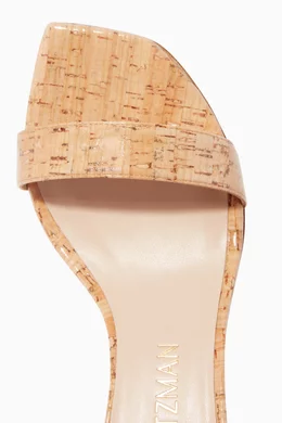 Buy Stuart Weitzman Brown Austine 75 Cork Leather Sandals for