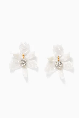 Lele sadoughi white crystal lily earrings shop