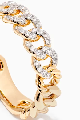 Belmont curb link narrow ring with pavé diamonds discount