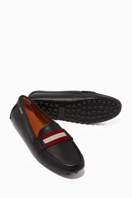Buy Bally Black Ladyes Leather Driver Shoes for Women in UAE Ounass
