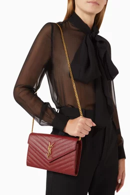 Medium monogram mattelasse leather chain wallet hot sale