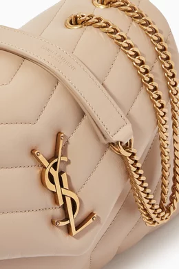 Buy SAINT LAURENT Neutral Small Loulou Bag in