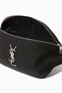 Buy SAINT LAURENT Black Classic Monogram Belt Bag in Canvas for