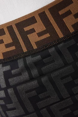 Fendi - Black Tech Fabric Embossed FF Legging