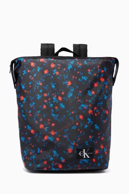 Buy Calvin Klein Black Backpack in Floral Canvas for Girls in UAE Ounass