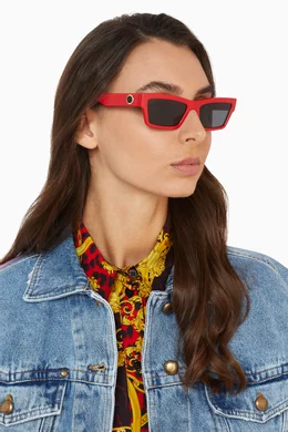 Black medusa ares square cat hotsell eye sunglasses