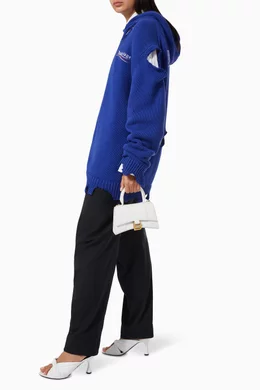 Buy Balenciaga White Hourglass XS Top Handle Bag in Shiny