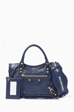 Buy Balenciaga Blue Mini Classic City Bag in Arena Lambskin for Women in UAE Ounass