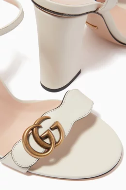 Buy Gucci White Marmont Double G 105 Sandals in Leather for Women