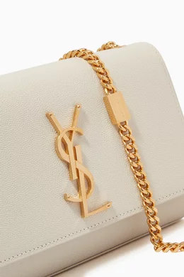 Buy SAINT LAURENT Neutral Small Kate Shoulder Bag in Grain De