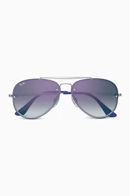 Buy Ray Ban Junior Blue Blaze Aviator Gradient Mirror Sunglasses