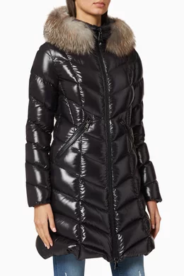 Fulmar hooded down puffer coat with removable genuine fox fur trim discount