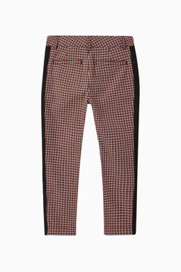 Buy Burberry Red Logo Tape Check Pattern Pants for Boys in UAE
