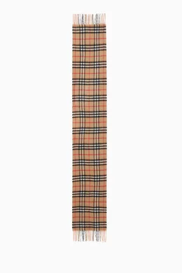 Buy Burberry Neutral The Mini Classic Vintage Check Cashmere Scarf