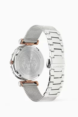 Buy Versace Silver Palazzo Empire Greca Quartz Watch for Women in
