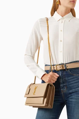 Ysl sunset sale bag beige