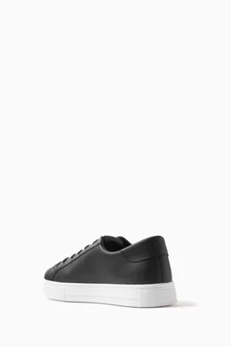 Black leather sneakers hotsell with black soles