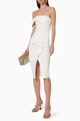 Bardot peplum midi dress clearance