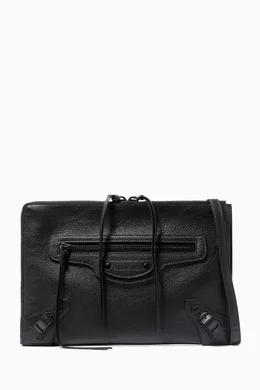 Buy Balenciaga Black Neo Classic Pouch in Grained Calfskin for Men in UAE Ounass