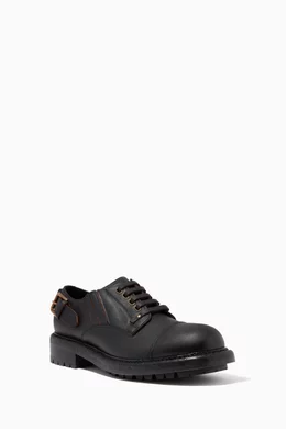 Buy Dolce Gabbana Black Bernini Slip on Derby Shoes in Cowhide