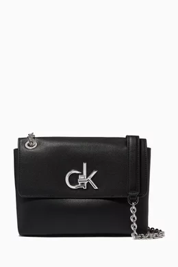 Buy Calvin Klein Black Convertible Bag in Faux Leather for Women