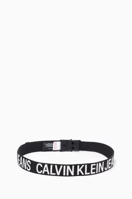 Buy Calvin Klein Black Logo Belt in Canvas for Boys in UAE Ounass