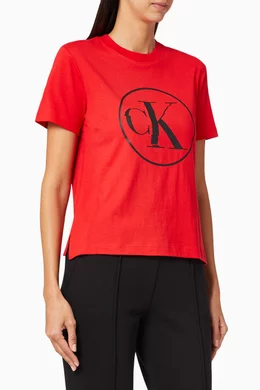 Calvin klein jeans red t shirt 2025