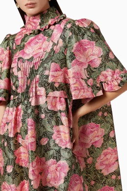 Buy Rabanne Pink Oversized Floral Jacquard Robe Dress for Women in UAE Ounass