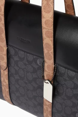 Buy Coach Grey Metropolitan Portfolio in Colourblock Signature