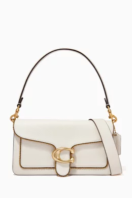 Buy Coach White Tabby Shoulder Bag 26 with Beadchain in Pebble Leather for Women in UAE Ounass