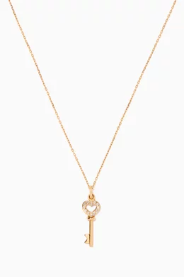 Gold shop key necklace