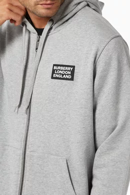 Logo appliqué sales cotton hooded top