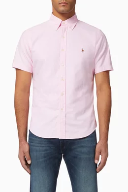 Ralph lauren slim fit oxford sales shirt pink
