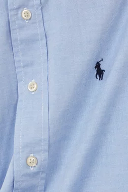 Ralph lauren oxford shirt slim fit blue sales