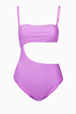 Buy Frankies Bikinis Purple Carter Cutout One Piece Swimsuit for Women in UAE Ounass