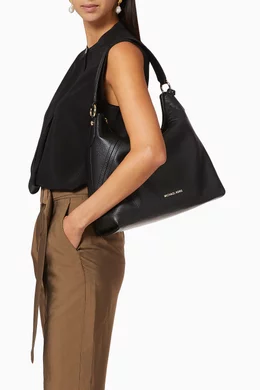 Michael kors aria pebble leather shoulder bag shop