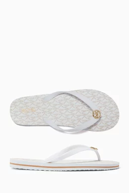 Michael kors white flip flops outlet