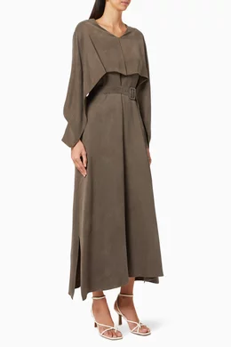 Belted cape deals dress
