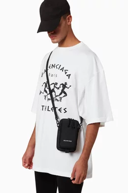 Buy Balenciaga Black Explorer Crossbody Pouch in Recycled Nylon for Men in UAE Ounass