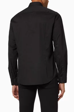 Buy Armani Exchange Black Slim Shirt in Stretch Cotton Poplin for