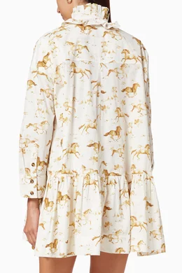 Ganni dress horse print hot sale