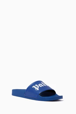 Palm angels logo print slides top
