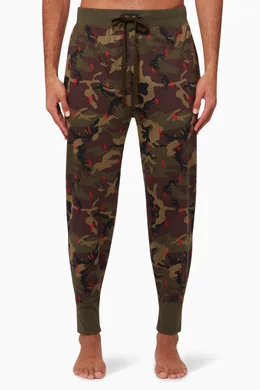 Allover pony cotton top jogger