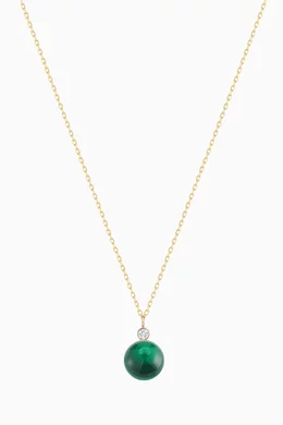 Buy Mateo New York Yellow Malachite Diamond Dot Necklace in 14kt