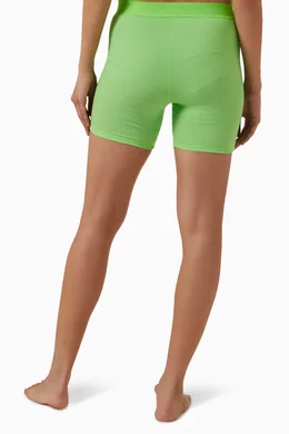 Cotton Rib Boxers In Neon Green